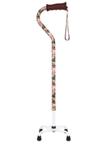 Lily and Butterfly Aluminum Convertible Quad Walking Cane with Comfort Grip - Adjustable Shaft White Quad Base Canes - Tophatter Daily Deals