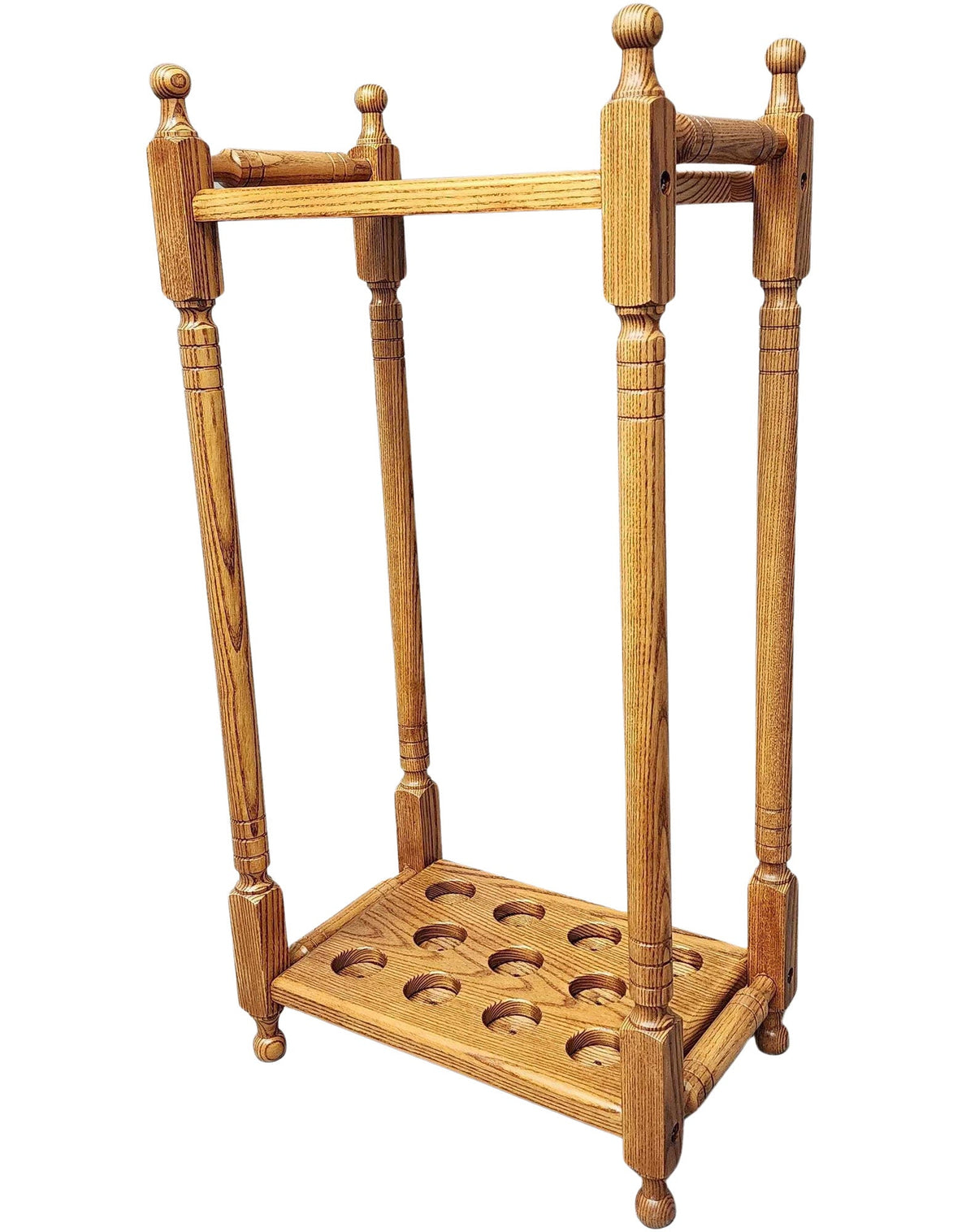 Collector's Dream:Rectangle Walking Cane Stand - Holds up to 11 Canes Espresso Stained Ash wood Walking Cane Stands - Tophatter Daily Deals