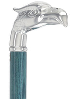 Premium Denim Blue Eagle Cane: Chrome, Patriotic Elegance Bird Walking Canes - Tophatter Daily Deals