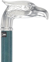 Premium Denim Blue Eagle Cane: Chrome, Patriotic Elegance Bird Walking Canes - Tophatter Daily Deals