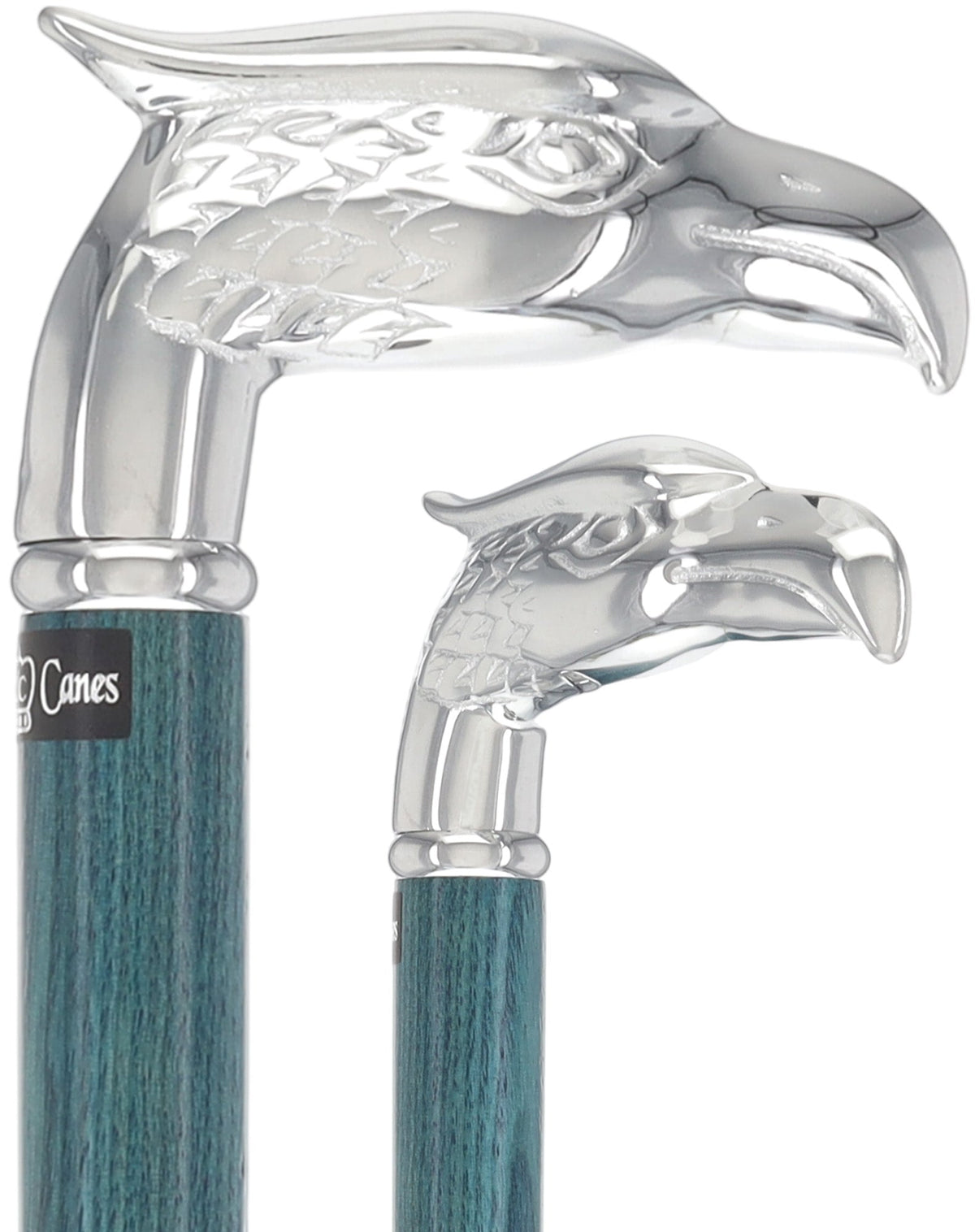 Premium Denim Blue Eagle Cane: Chrome, Patriotic Elegance Bird Walking Canes - Tophatter Daily Deals