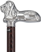 Chrome Lion Handle Walking Cane: Luxury Wenge Wood Shaft Lion Walking Canes - Tophatter Daily Deals