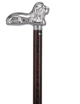 Chrome Lion Handle Walking Cane: Luxury Wenge Wood Shaft Lion Walking Canes - Tophatter Daily Deals