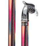 Patriotic Chrome Plated Eagle Head Cane: Inlaid Wenge Wood Bird Walking Canes - Tophatter Daily Deals