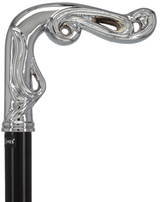 Luxury Silver Vine Design Fritz Cane - Chrome Plated Plated Handle Walking Canes - Tophatter Daily Deals