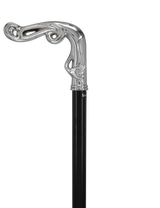 Luxury Silver Vine Design Fritz Cane - Chrome Plated Plated Handle Walking Canes - Tophatter Daily Deals
