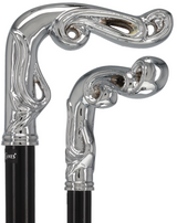 Luxury Silver Vine Design Fritz Cane - Chrome Plated Plated Handle Walking Canes - Tophatter Daily Deals