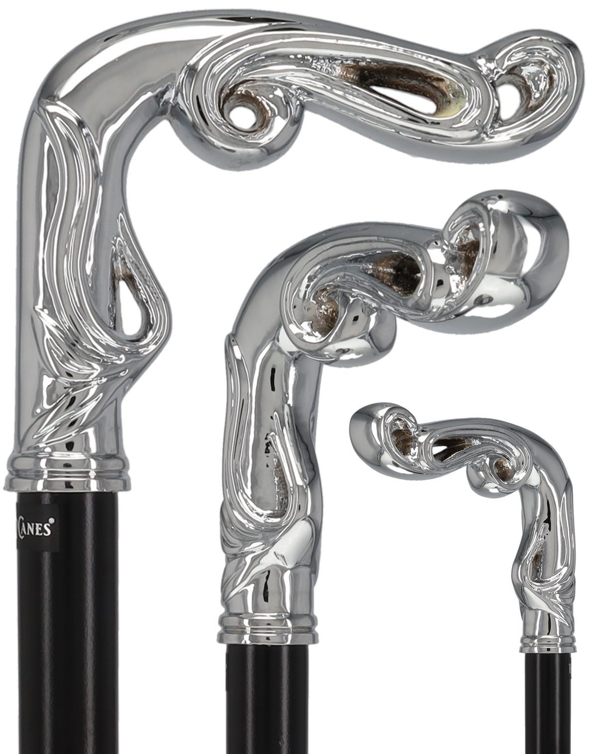 Luxury Silver Vine Design Fritz Cane - Chrome Plated Plated Handle Walking Canes - Tophatter Daily Deals