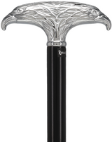 Patriotic Chrome Plated Double Eagle T-Handle Walking Cane Bird Walking Canes - Tophatter Daily Deals