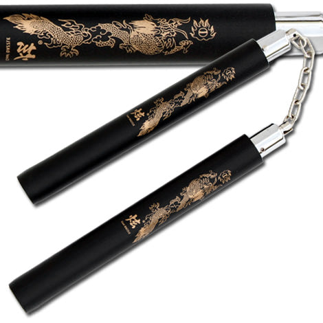Laser Dragon Black Martial Arts Nunchaku - Tophatter's Guns'N'Weapons Store Collectible Weapons - Tophatter Daily Deals