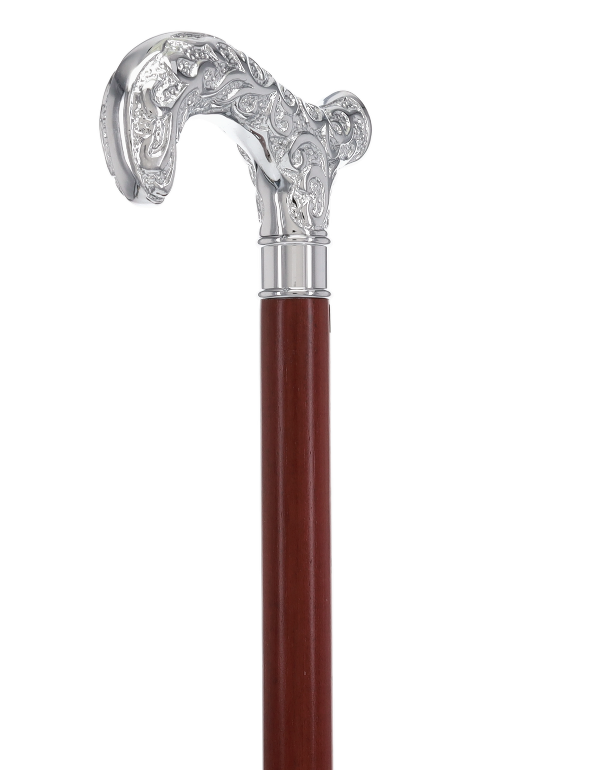 Super Strong Silver Scrollwork Derby: Luxury Silver-Plated Handle, Extra Long Extra Strong Walking Canes - Tophatter Daily Deals