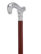 Super Strong Silver Scrollwork Derby: Luxury Silver-Plated Handle, Extra Long Extra Strong Walking Canes - Tophatter Daily Deals