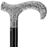Super Strong Silver Scroll Derby Cane: Beechwood, Silver Extra Strong Walking Canes - Tophatter Daily Deals