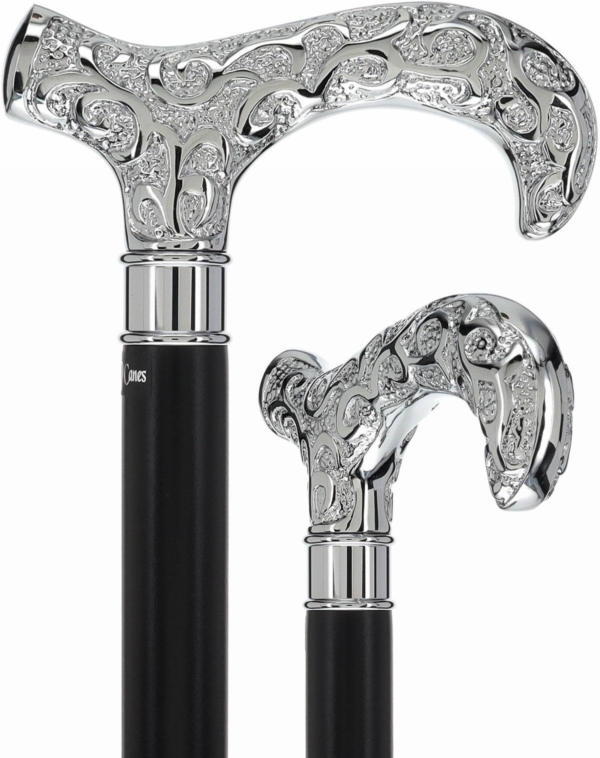 Super Strong Silver Scroll Derby Cane: Beechwood, Silver Extra Strong Walking Canes - Tophatter Daily Deals