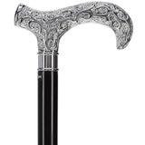 Super Strong Silver Scroll Derby Cane: Beechwood, Silver Extra Strong Walking Canes - Tophatter Daily Deals