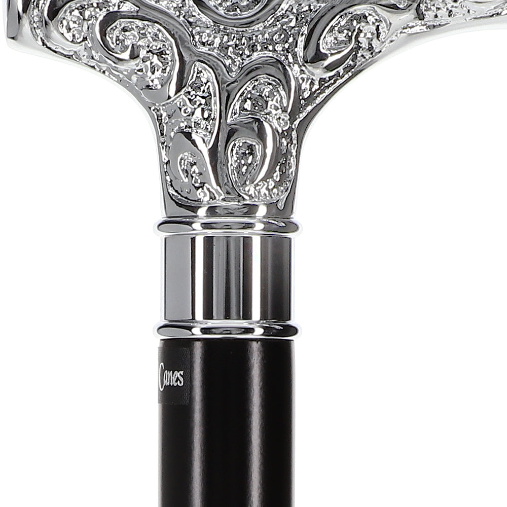 Super Strong Silver Scroll Derby Cane: Beechwood, Silver Extra Strong Walking Canes - Tophatter Daily Deals