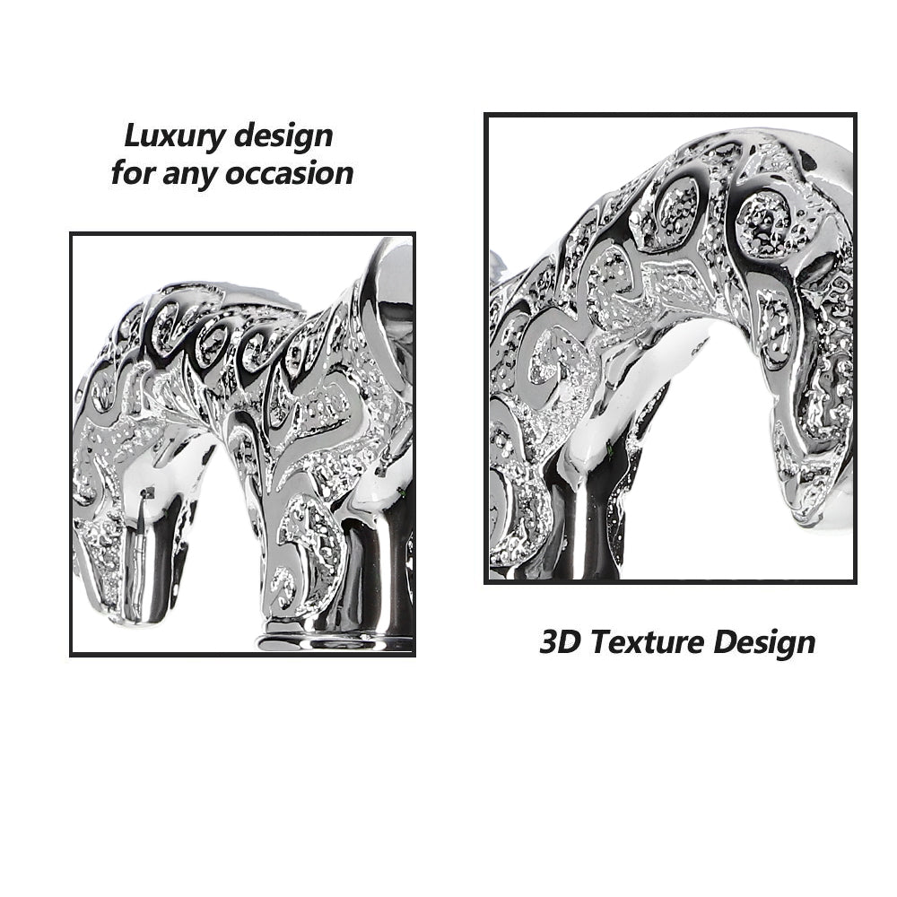Super Strong Scrollwork Silver-Plated Handle, Blue Denim Shaft Extra Strong Walking Canes - Tophatter Daily Deals