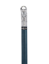 Super Strong Scrollwork Silver-Plated Handle, Blue Denim Shaft Extra Strong Walking Canes - Tophatter Daily Deals