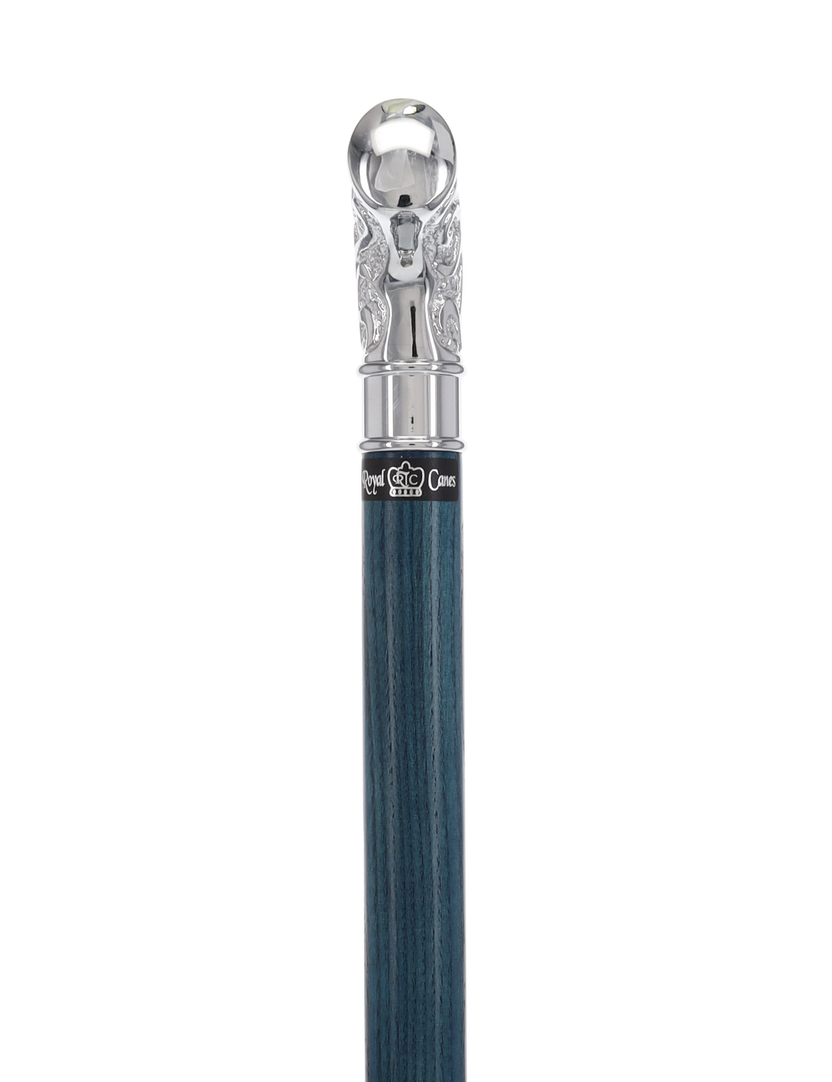 Super Strong Scrollwork Silver-Plated Handle, Blue Denim Shaft Extra Strong Walking Canes - Tophatter Daily Deals