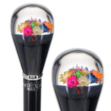 Real Dried Flower Clear Lucite Knob Stick: Beechwood Shaft Ball Clock Handle Walking Canes - Tophatter Daily Deals