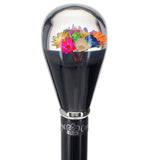Real Dried Flower Clear Lucite Knob Stick: Beechwood Shaft Ball Clock Handle Walking Canes - Tophatter Daily Deals
