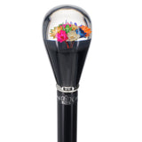 Real Dried Flower Clear Lucite Knob Stick: Beechwood Shaft Ball Clock Handle Walking Canes - Tophatter Daily Deals