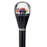 Real Dried Flower Clear Lucite Knob Stick: Beechwood Shaft Ball Clock Handle Walking Canes - Tophatter Daily Deals