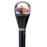 Real Dried Flower Clear Lucite Knob Stick: Beechwood Shaft Ball Clock Handle Walking Canes - Tophatter Daily Deals