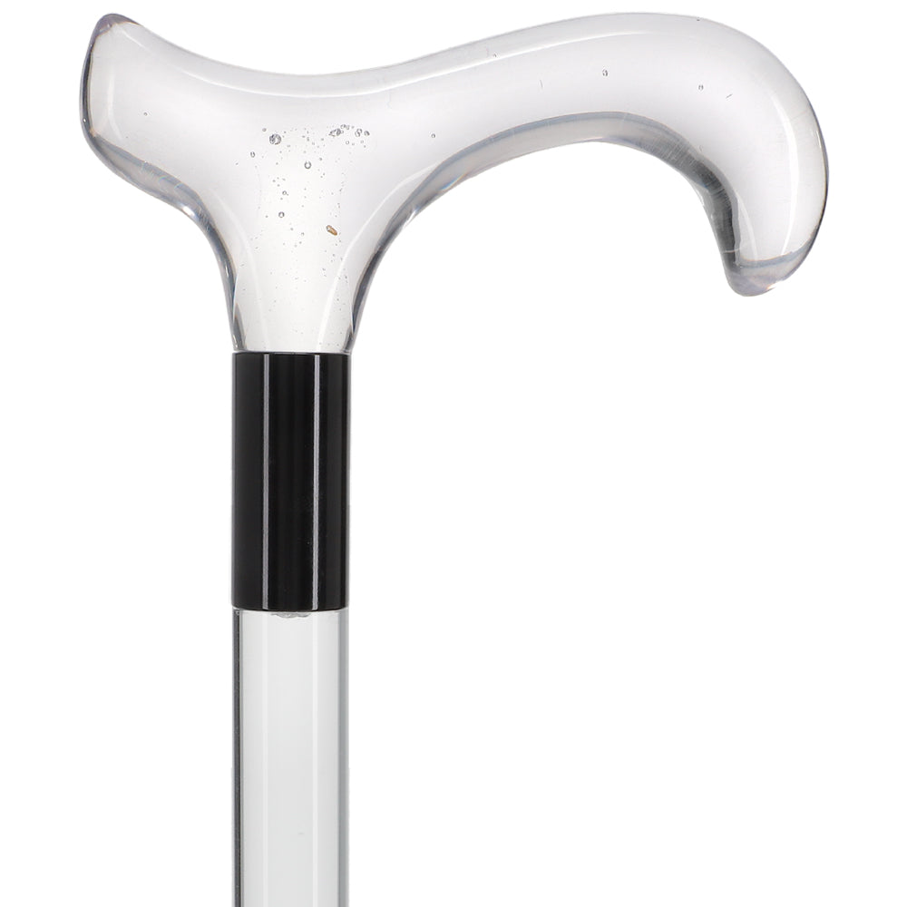 Elevate Style: Clear Lucite Cane with Customizable Collar Clear Lucite Walking Canes - Tophatter Daily Deals