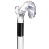 Elevate Style: Clear Lucite Cane with Customizable Collar Clear Lucite Walking Canes - Tophatter Daily Deals