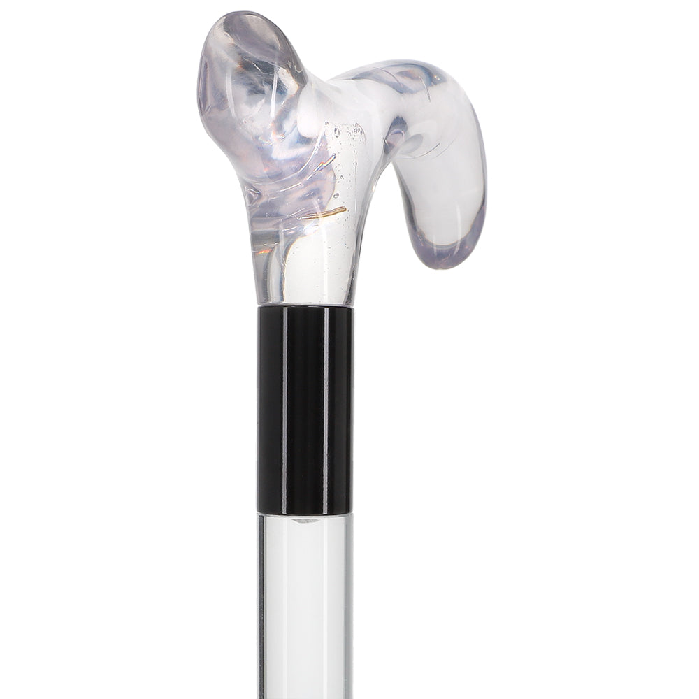 Elevate Style: Clear Lucite Cane with Customizable Collar Clear Lucite Walking Canes - Tophatter Daily Deals