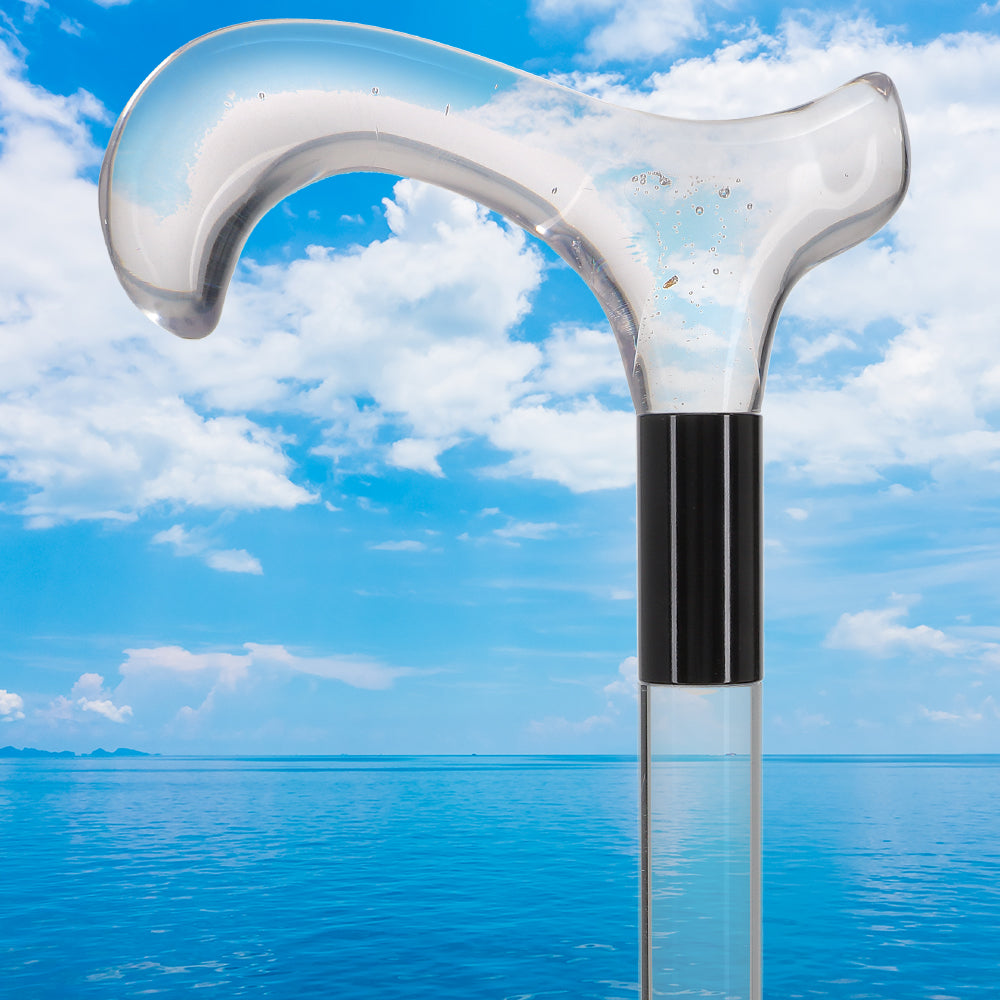 Elevate Style: Clear Lucite Cane with Customizable Collar Clear Lucite Walking Canes - Tophatter Daily Deals