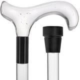 Scratch and Dent Clear Lucite Derby Handle Walking Cane with Lucite Shaft and Black Collar V2427 Clear Lucite Walking Canes - Tophatter Daily Deals