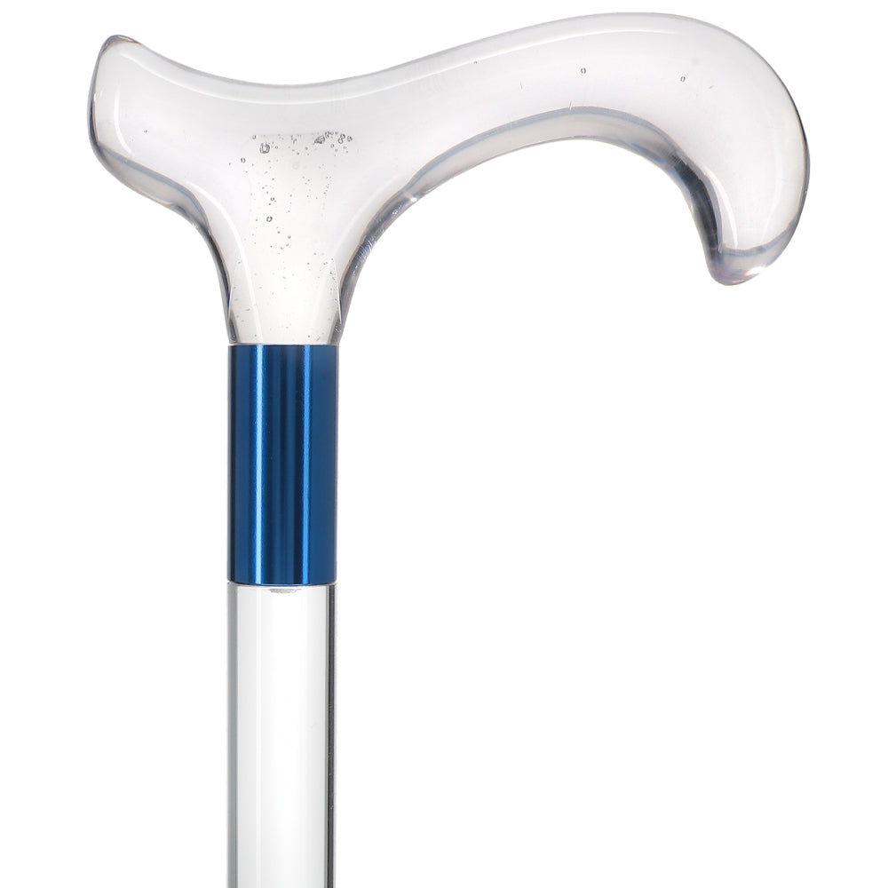 Elevate Style: Clear Lucite Cane with Customizable Collar Clear Lucite Walking Canes - Tophatter Daily Deals