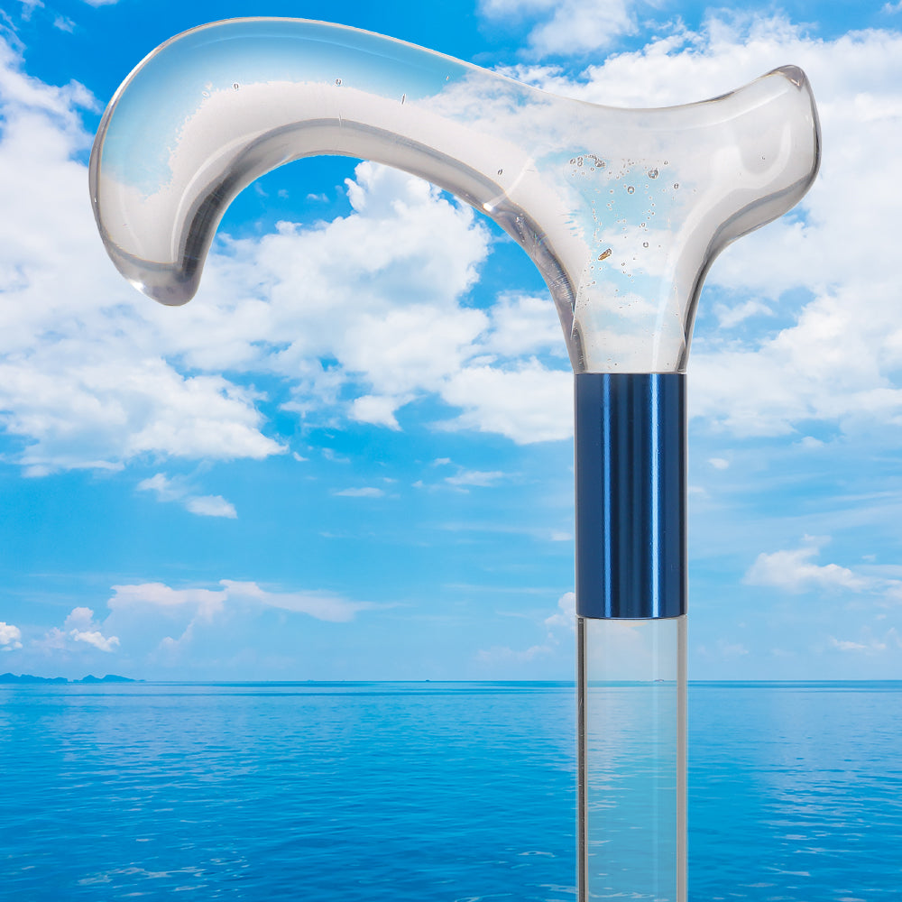 Elevate Style: Clear Lucite Cane with Customizable Collar Clear Lucite Walking Canes - Tophatter Daily Deals