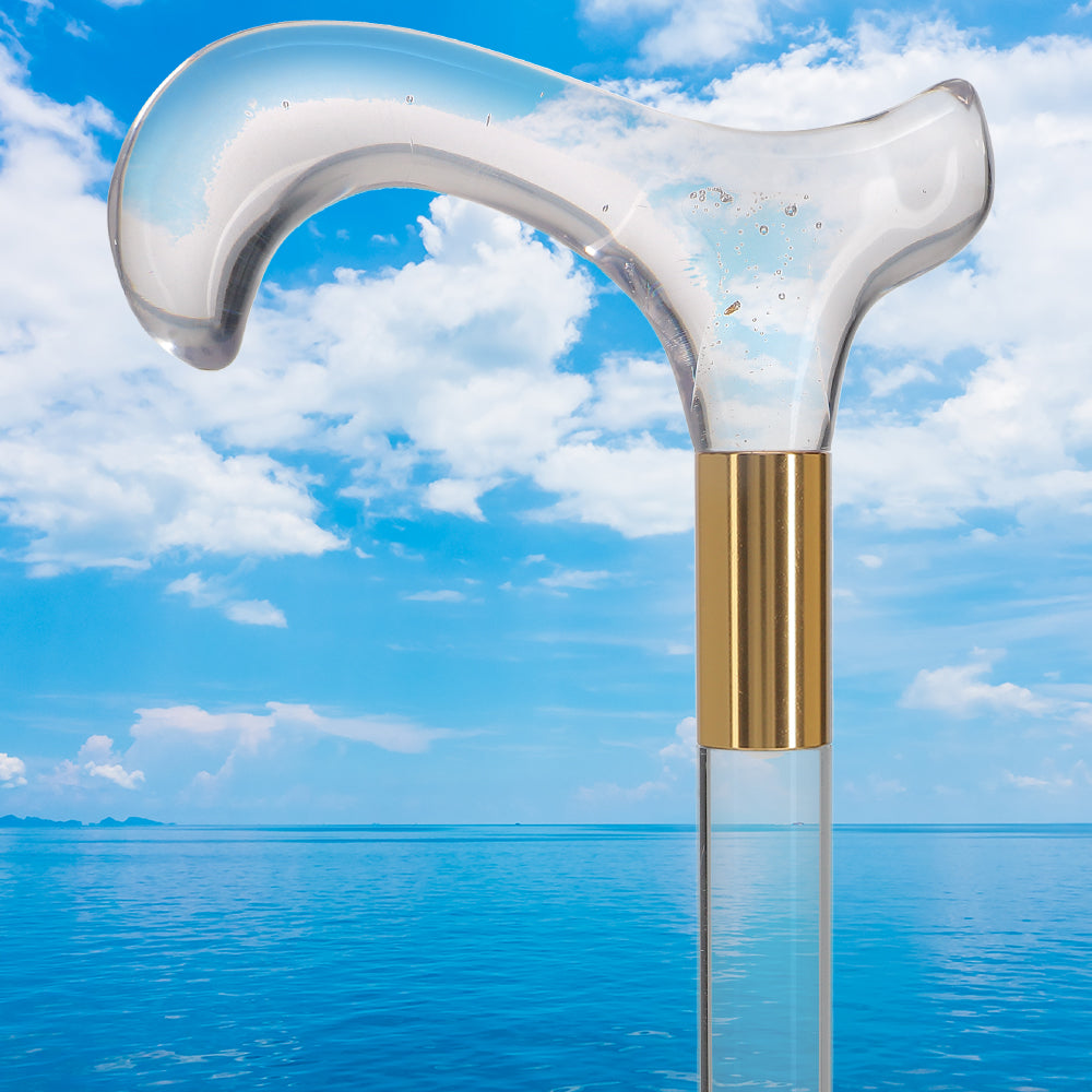 Elevate Style: Clear Lucite Cane with Customizable Collar Clear Lucite Walking Canes - Tophatter Daily Deals