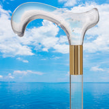 Elevate Style: Clear Lucite Cane with Customizable Collar Clear Lucite Walking Canes - Tophatter Daily Deals