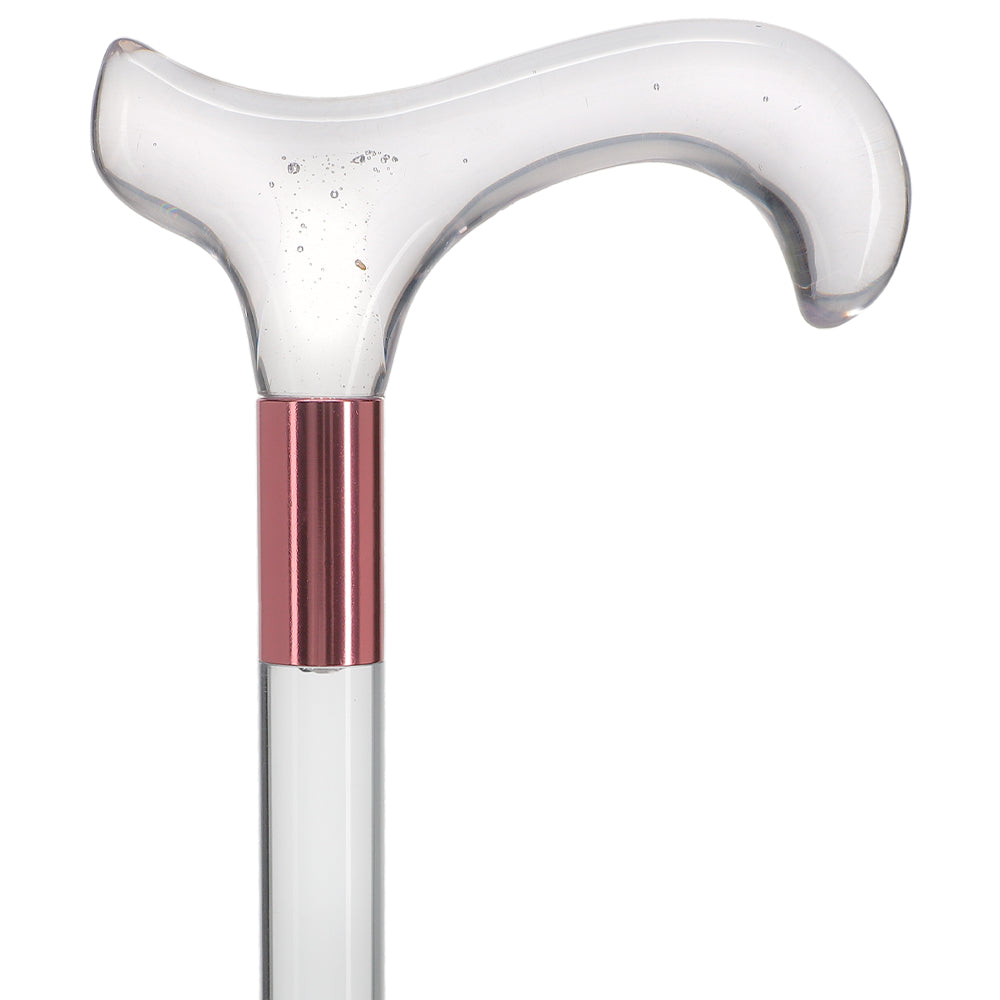 Elevate Style: Clear Lucite Cane with Customizable Collar Clear Lucite Walking Canes - Tophatter Daily Deals