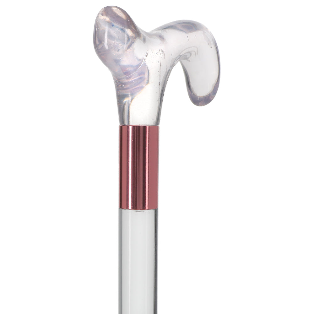 Elevate Style: Clear Lucite Cane with Customizable Collar Clear Lucite Walking Canes - Tophatter Daily Deals