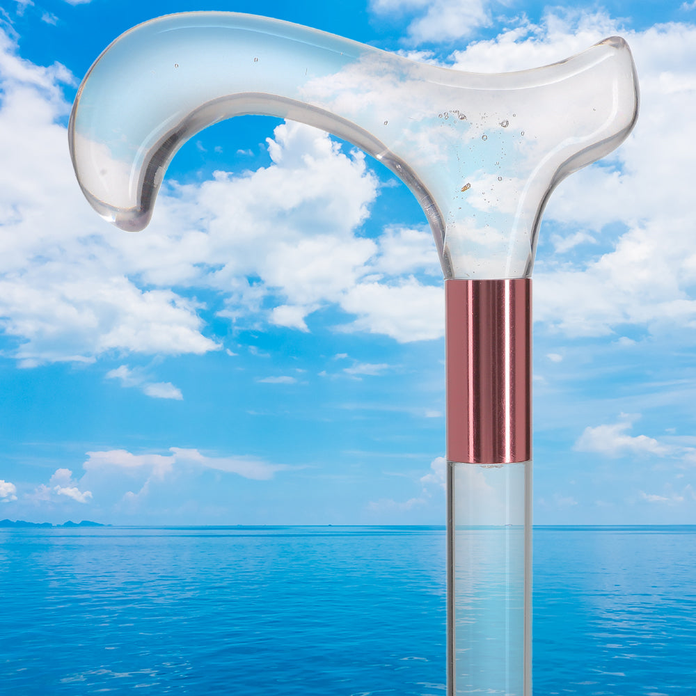 Elevate Style: Clear Lucite Cane with Customizable Collar Clear Lucite Walking Canes - Tophatter Daily Deals