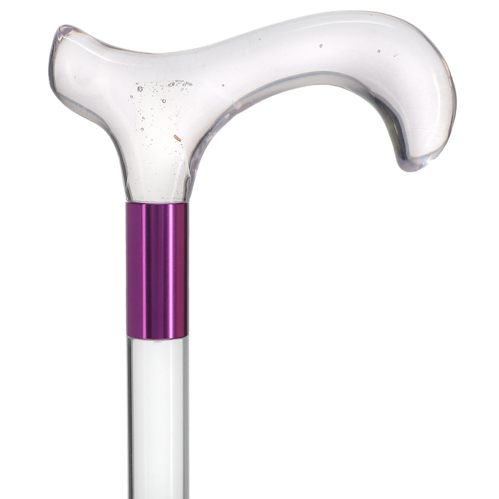 Elevate Style: Clear Lucite Cane with Customizable Collar Clear Lucite Walking Canes - Tophatter Daily Deals