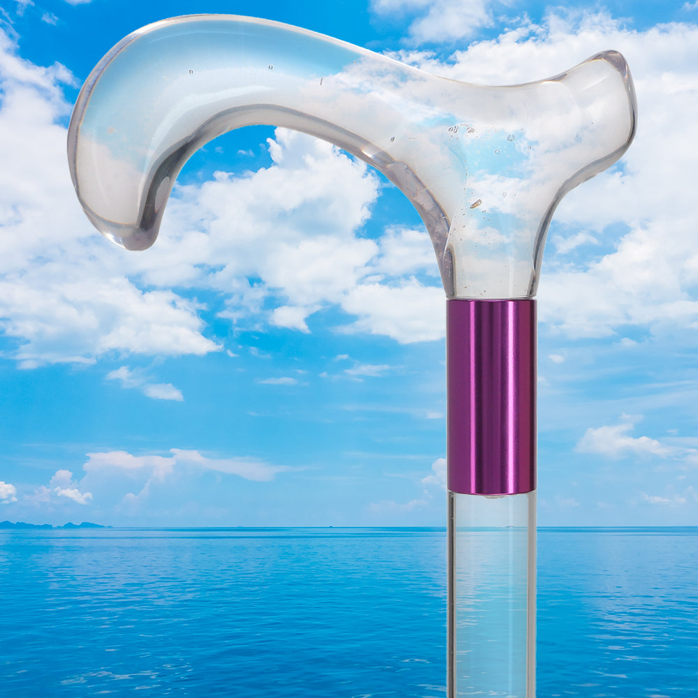 Elevate Style: Clear Lucite Cane with Customizable Collar Clear Lucite Walking Canes - Tophatter Daily Deals