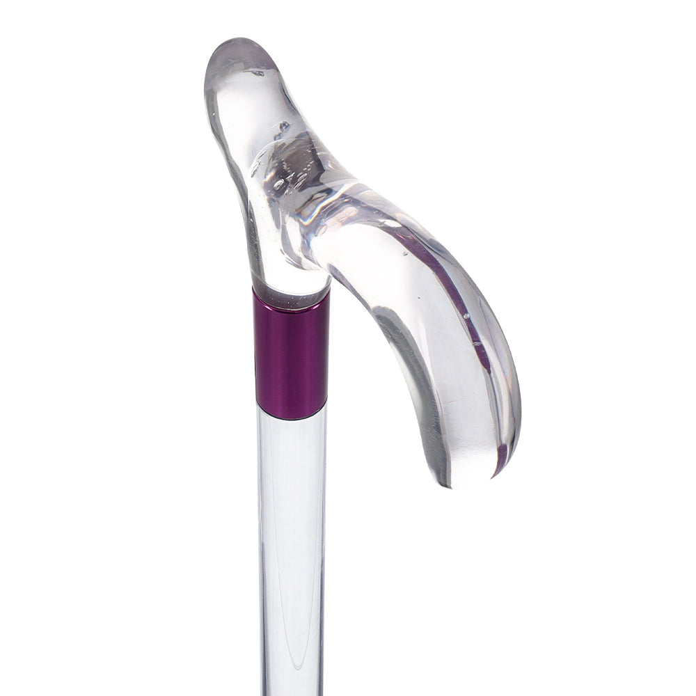 Elevate Style: Clear Lucite Cane with Customizable Collar Clear Lucite Walking Canes - Tophatter Daily Deals