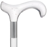 Scratch and Dent Clear Lucite Derby Handle Walking Cane with Lucite Shaft and Silver Collar V2435 Clear Lucite Walking Canes - Tophatter Daily Deals