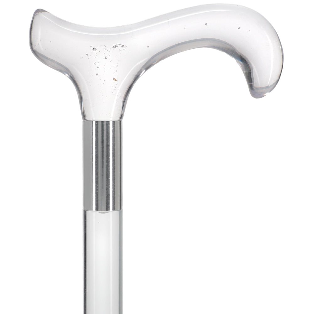 Elevate Style: Clear Lucite Cane with Customizable Collar Clear Lucite Walking Canes - Tophatter Daily Deals