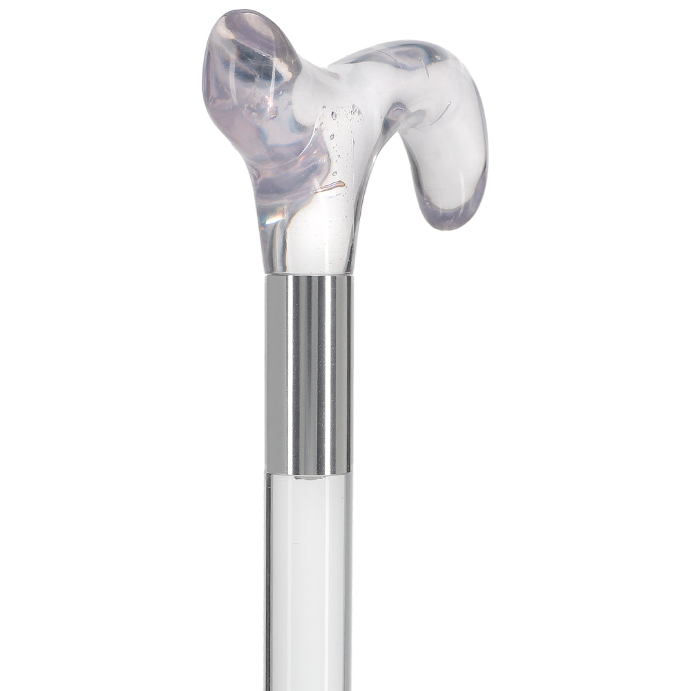 Elevate Style: Clear Lucite Cane with Customizable Collar Clear Lucite Walking Canes - Tophatter Daily Deals