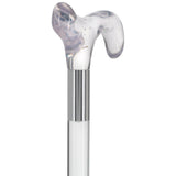 Elevate Style: Clear Lucite Cane with Customizable Collar Clear Lucite Walking Canes - Tophatter Daily Deals