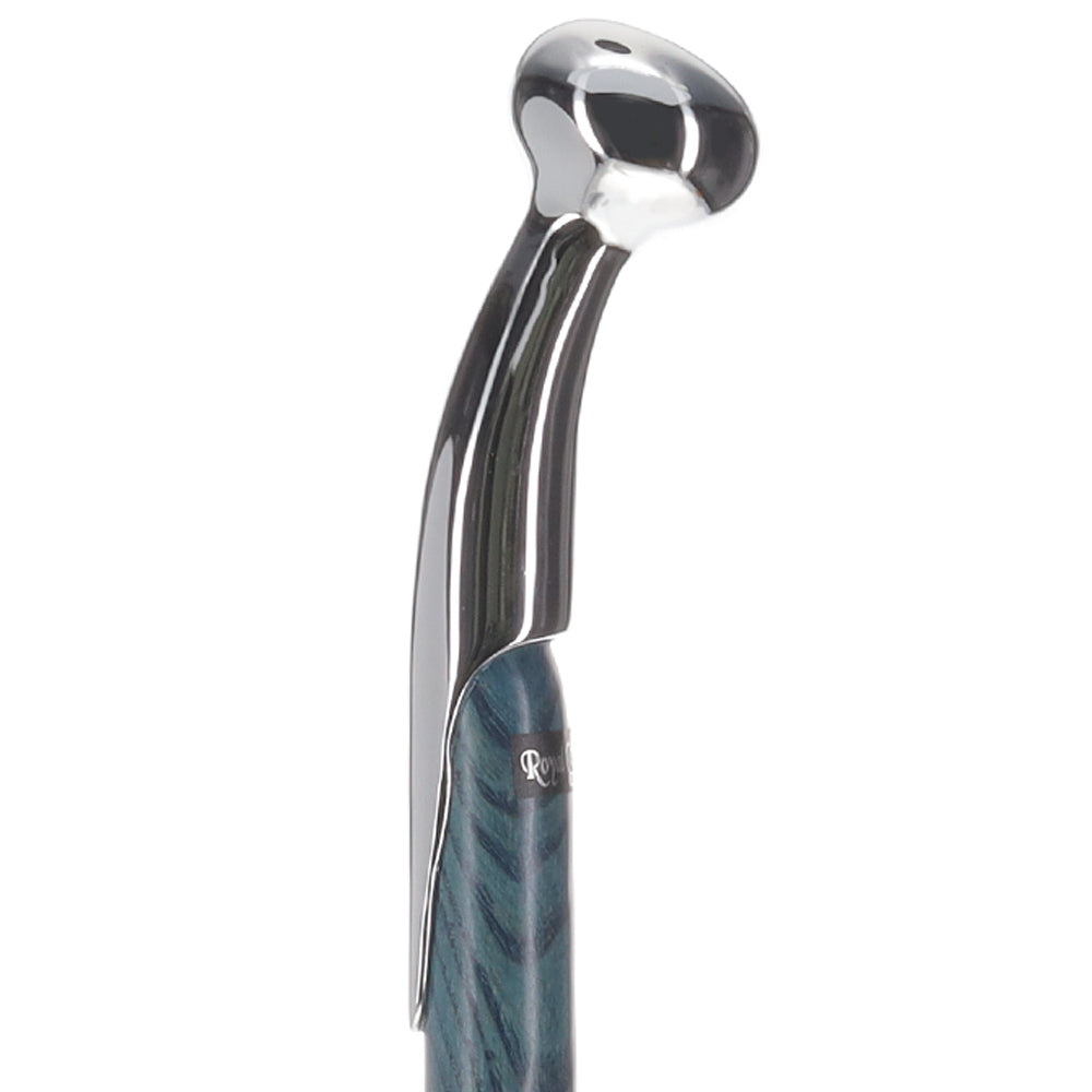 Twisted Blue Ash & Hame Chrome Walking Stick Hame Walking Sticks - Tophatter Daily Deals
