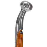 Espresso Hame Stick, Chrome Plated Brass & Twisted Ash Wood Hame Walking Sticks - Tophatter Daily Deals