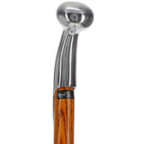 Espresso Hame Stick, Chrome Plated Brass & Twisted Ash Wood Hame Walking Sticks - Tophatter Daily Deals